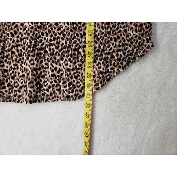 Old Navy Women Top Large Brown Cheetah Print Rayon Blend Sleeveless Tank Shirt - Picture 7 of 16